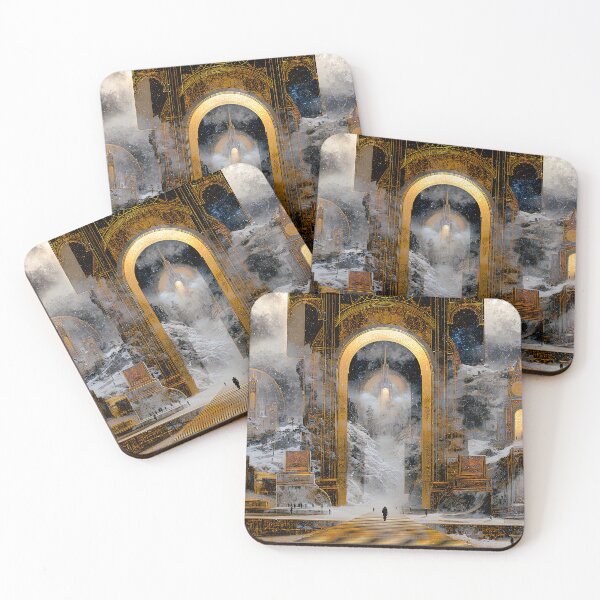 Item preview, The Winter Threshold | Mythic Gateway in Snow and Gold designed and sold by Stoneflower-Art.