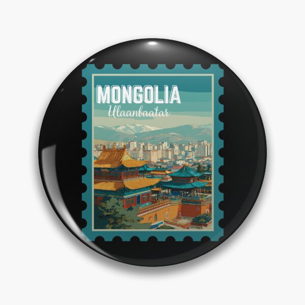 Item preview, Ulaanbaatar in Mongolia, Vintage Travel Stamp Illustration designed and sold by MaateoDesign.