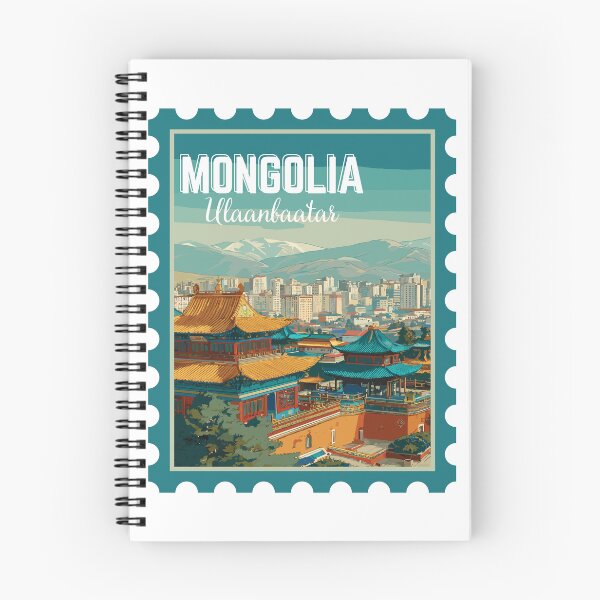 Item preview, Ulán Bator, Mongolia: ilustración de sello de viaje vintage designed and sold by MaateoDesign.