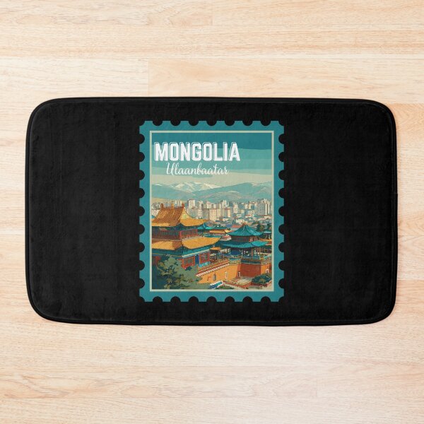 Item preview, Ulaanbaatar in Mongolia, Vintage Travel Stamp Illustration designed and sold by MaateoDesign.