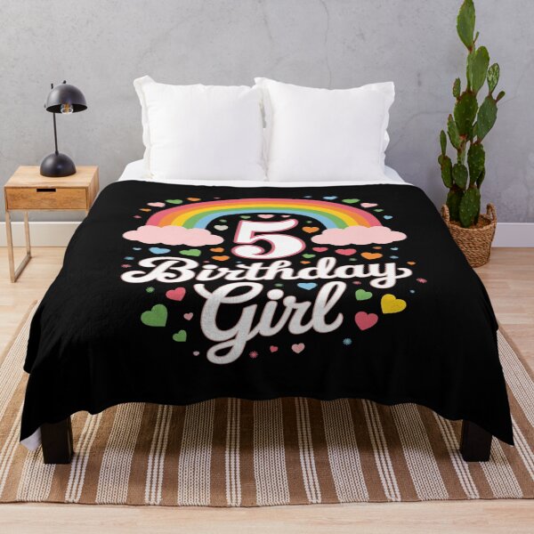 Item preview, Birthday Girl 5 Years Old Rainbow Theme 5th Birthday Party designed and sold by MarkLeedsArt.