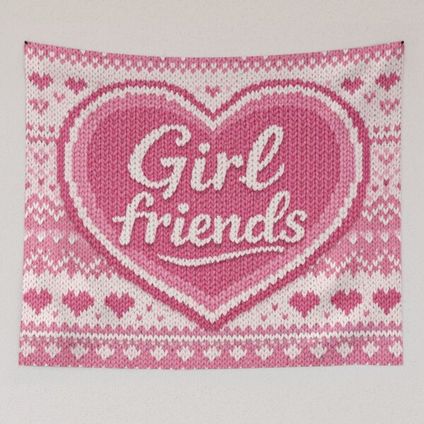Item preview, Girlfriends Forever – Heartfelt Knitting Pattern Design in Pink designed and sold by Mauswohn.