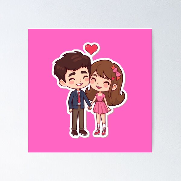 Item preview, Cute Chibi Couple in Love designed and sold by arksagme.