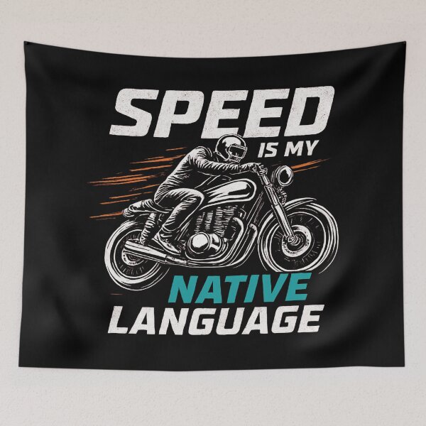 Item preview, Speed Is My Native Language – Motorcycle Racing & Rider Attitude T-Shirt designed and sold by RMTrendy.