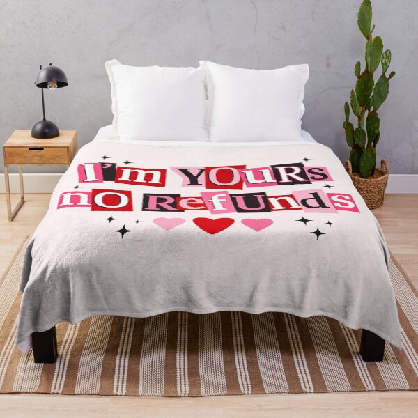 Item preview, I'm Yours No Refunds, Funny Valentine Quote, Pink Red Love, Sarcastic Couple, Snarky Valentine, Valentine designed and sold by toongstudio.