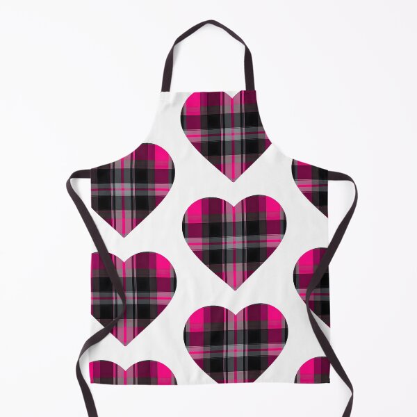 Item preview, Fuchsia pink and Grey plaid heart Graphic print designed and sold by TheCdnGal.