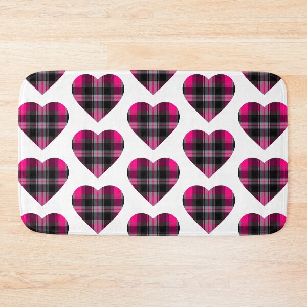 Item preview, Fuchsia pink and Grey plaid heart Graphic print designed and sold by TheCdnGal.