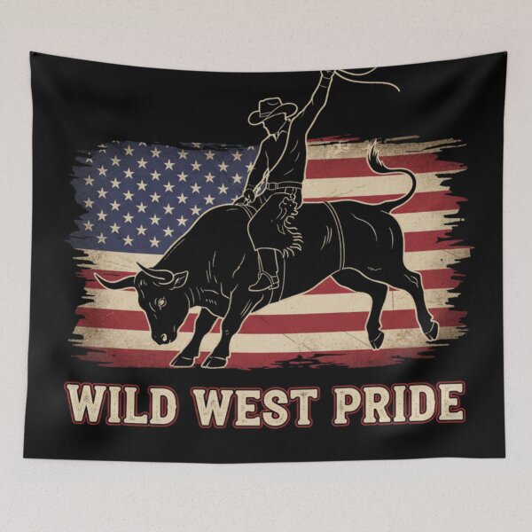 Item preview, Patriotic Rodeo Bull Rider Shirt – American Flag Cowboy Design designed and sold by Alexis Art Collection.