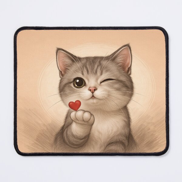 Item preview, Cute Love Cat Illustration Winking Kitten designed and sold by memememescat.