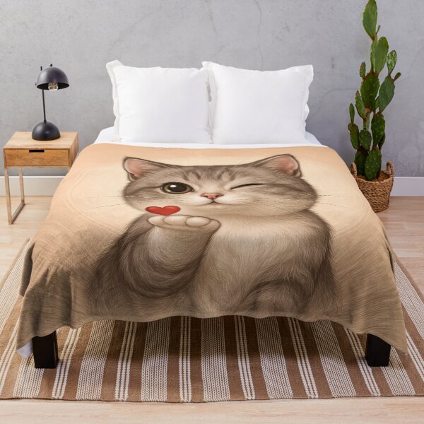 Aperçu de l'œuvre Illustration mignonne d'un chaton qui fait un clin d'œil créée et vendue par memememescat.