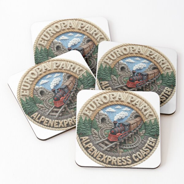 Item preview, Europa Park Alpenexpress Coaster Yarn Badge Art designed and sold by AURA Vibes.