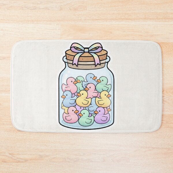 Item preview, Cute Rubber Ducks in a Jar | Pastel Kawaii Duck Aesthetic Illustration designed and sold by MuseAI.