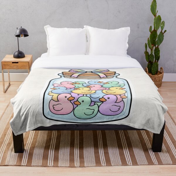 Artikelvorschau, Niedliche Gummienten im Glas | Pastellfarbene Kawaii-Enten-Illustration entworfen und verkauft von MuseAI.
