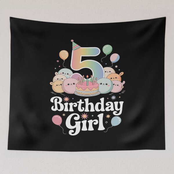 Item preview, Happy Birthday Girl Squish Squad Mallow Girls 5th Birthday  designed and sold by MarkLeedsArt.