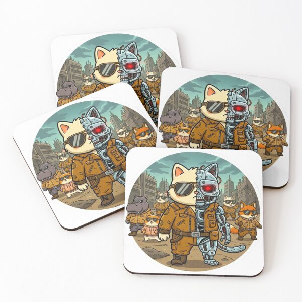 Item preview, Cyber Cat Terminator - Cute Chibi Robot Kitty Future Assassin Sticker designed and sold by MT-Hub | Art for Every Soul.