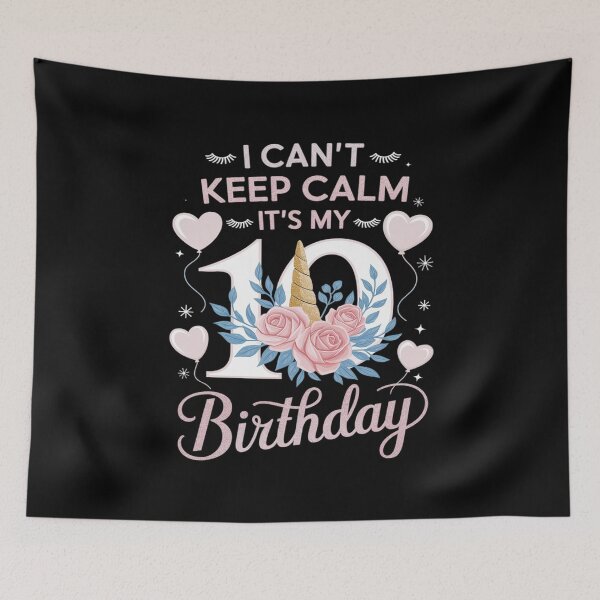 Item preview, I Can't Keep Calm It's My 10th Birthday Kids Girls Unicorn  designed and sold by CombatTask.