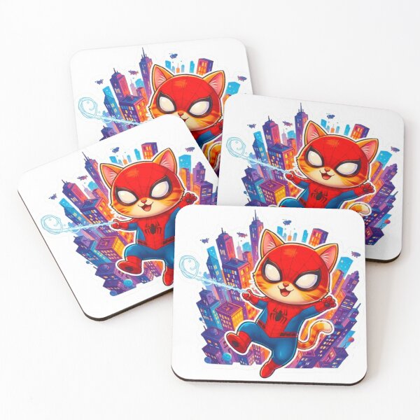 Item preview, Spider Cat Web Slinger - Cute Kawaii Kitty Superhero Chibi Sticker designed and sold by MT-Hub | Art for Every Soul.
