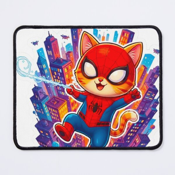 Item preview, Spider Cat Web Slinger - Cute Kawaii Kitty Superhero Chibi Sticker designed and sold by MT-Hub | Art for Every Soul.