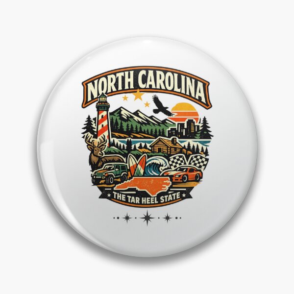 Item preview, North Carolina Vintage State Design | Distressed Retro NC Logo for Apparel & Gifts designed and sold by Thehatinthecat.