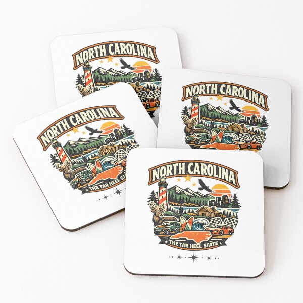 Item preview, North Carolina Vintage State Design | Distressed Retro NC Logo for Apparel & Gifts designed and sold by Thehatinthecat.