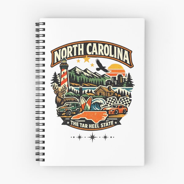 Item preview, North Carolina Vintage State Design | Distressed Retro NC Logo for Apparel & Gifts designed and sold by Thehatinthecat.