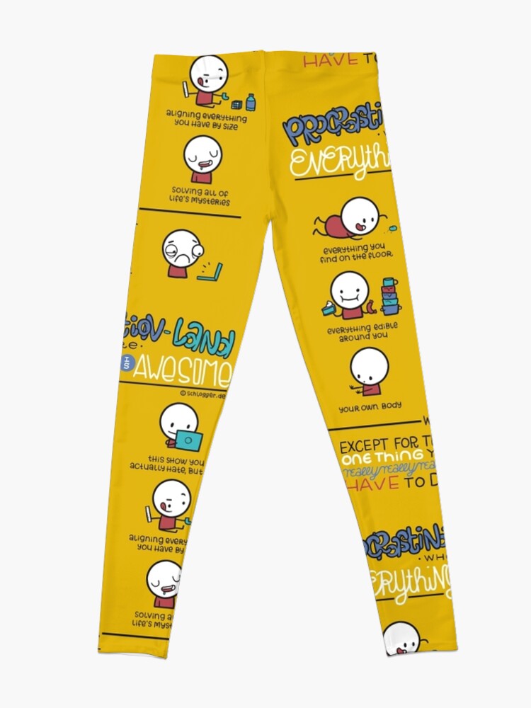 Alternate view of Procrastination makes everything awesome Leggings