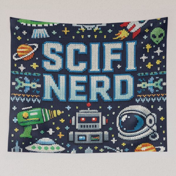 Item preview, Sci-Fi Nerd – Retro Space Knitting Pattern Design designed and sold by Mauswohn.