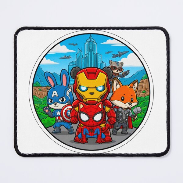 Item preview, The Ultimate Animal Hero Team - Chibi Avengers & Spider-Cat Squad Sticker designed and sold by MT-Hub | Cute Aesthetic Art, Stickers & Phone Cases.