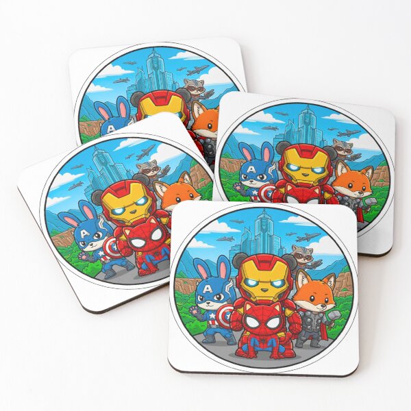 Item preview, The Ultimate Animal Hero Team - Chibi Avengers & Spider-Cat Squad Sticker designed and sold by MT-Hub | Art for Every Soul.