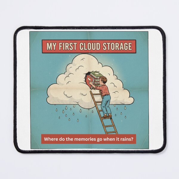 Item preview, My First Cloud Storage | Funny Retro Tech Art designed and sold by Vantage Print Co..