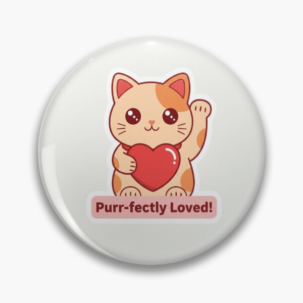 Item preview, Kawaii Lucky Cat Purr-fectly Loved Valentine Heart Sticker designed and sold by arup7980.