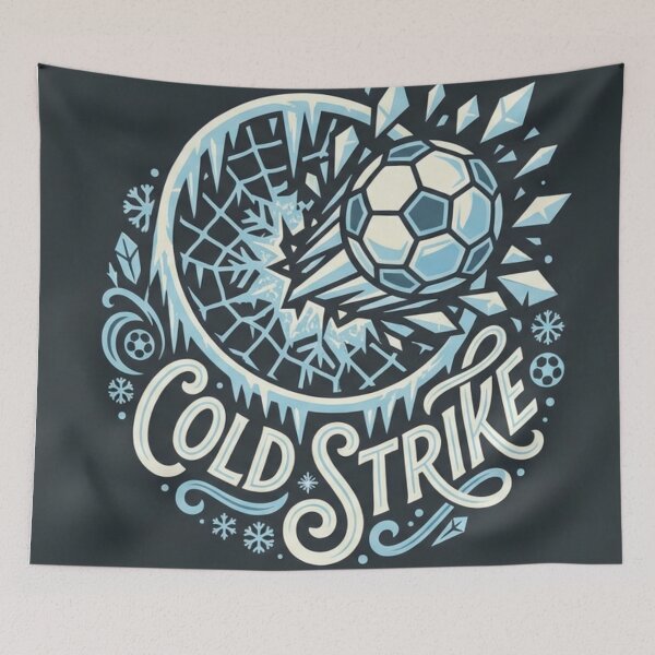 Item preview, Cold Strike Soccer - Frozen Ice & Snowflake Football Art designed and sold by HappySproutArt.