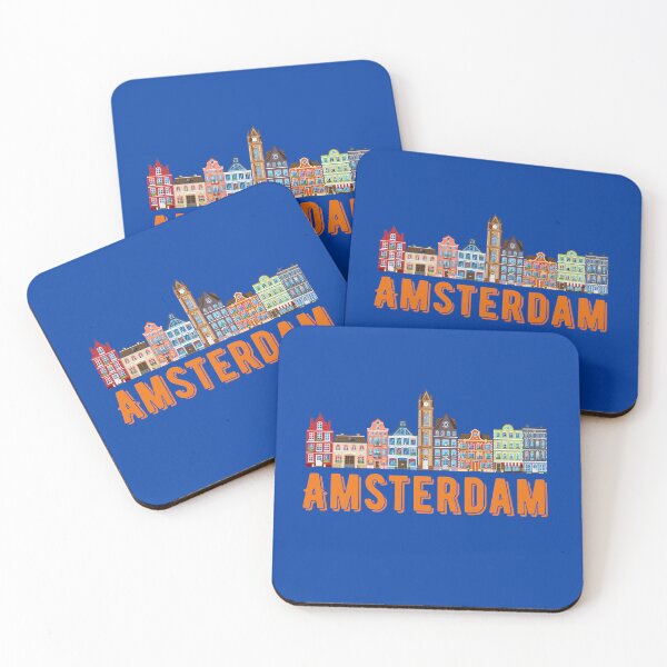 Item preview, Amsterdam Canal Houses with City Title designed and sold by QuoteCanvas.TH.