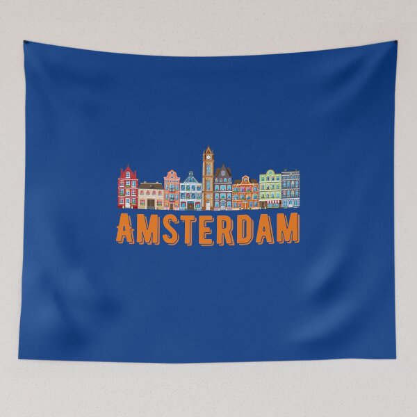 Item preview, Amsterdam Canal Houses with City Title designed and sold by QuoteCanvas.TH.