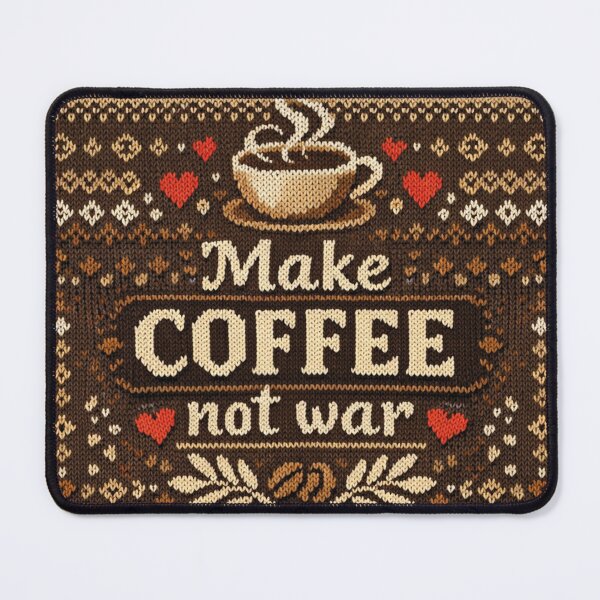 Item preview, Make Coffee Not War – Cozy Coffee Knitting Pattern Design designed and sold by Mauswohn.