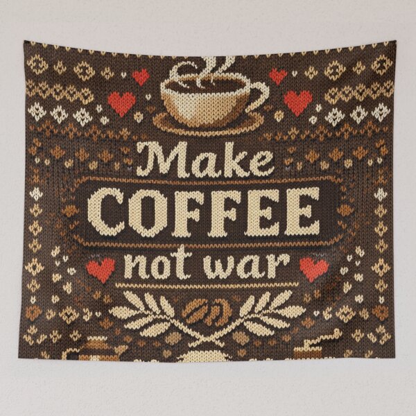 Item preview, Make Coffee Not War – Cozy Coffee Knitting Pattern Design designed and sold by Mauswohn.