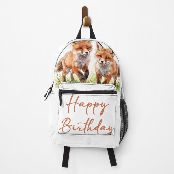 Item preview, Happy Birthday foxes designed and sold by WildArtIT.