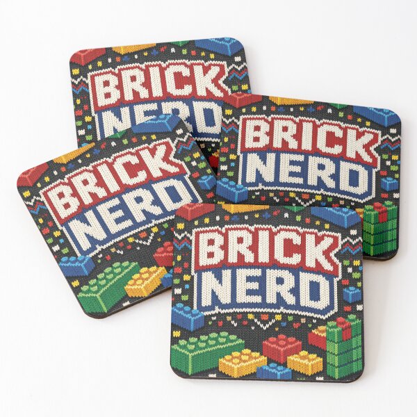 Item preview, Brick Nerd – Colorful building block design in a knitted pattern look designed and sold by Mauswohn.