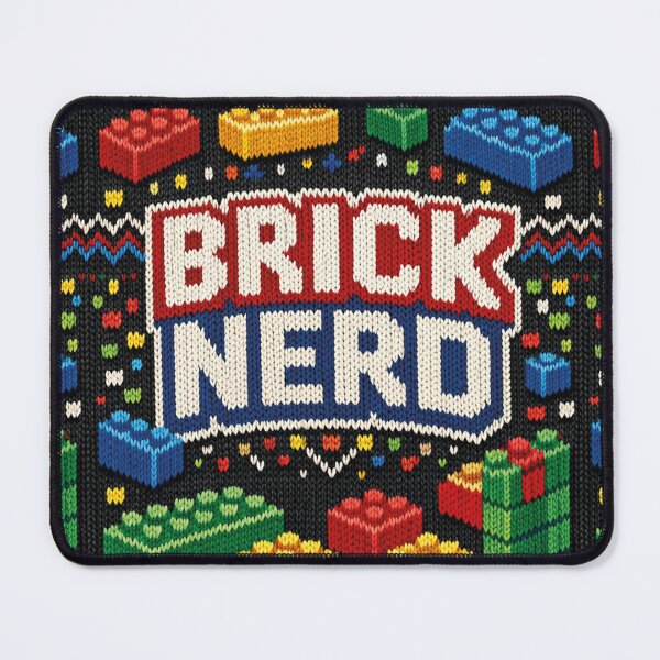 Item preview, Brick Nerd – Colorful building block design in a knitted pattern look designed and sold by Mauswohn.