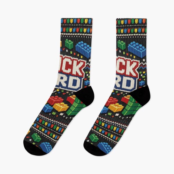 Item preview, Brick Nerd – Colorful building block design in a knitted pattern look designed and sold by Mauswohn.