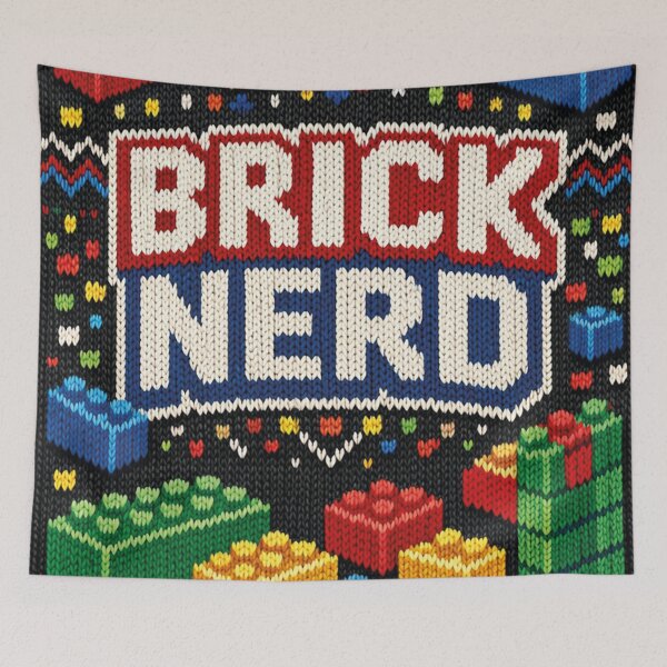 Item preview, Brick Nerd – Colorful building block design in a knitted pattern look designed and sold by Mauswohn.