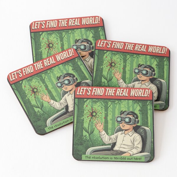 Item preview, The Real World VR | Funny Retro Virtual Reality Art designed and sold by Vantage Print Co..