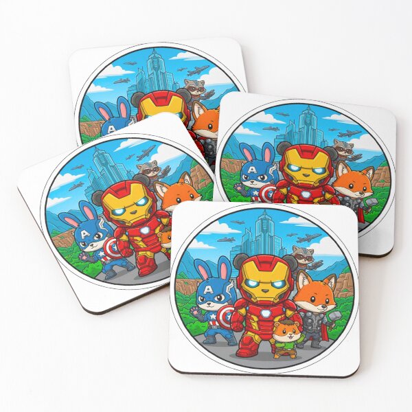 Item preview, The Ultimate Animal Avengers - Chibi Hero Squad Mountain Mission Sticker designed and sold by MT-Hub | Art for Every Soul.