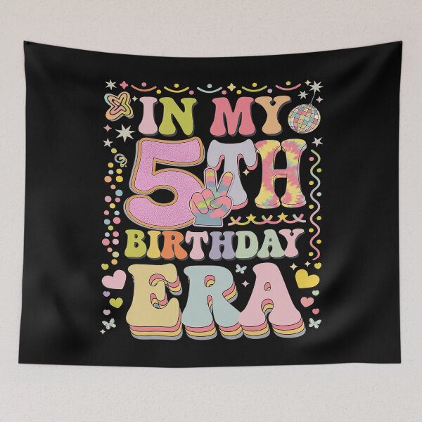 Item preview, In My 5th Birthday Era Groovy Five 5 Year Old Bday Girls  designed and sold by CombatTask.