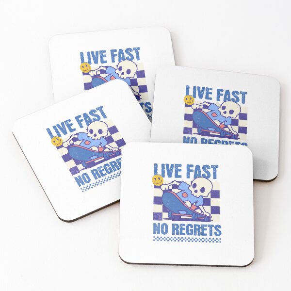 Item preview, Live Fast No Regrets — Retro Skater Skull Checkerboard Illustration designed and sold by Colorful-Garden.