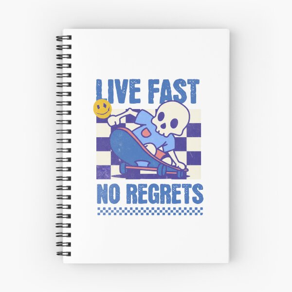 Item preview, Live Fast No Regrets — Retro Skater Skull Checkerboard Illustration designed and sold by Colorful-Garden.