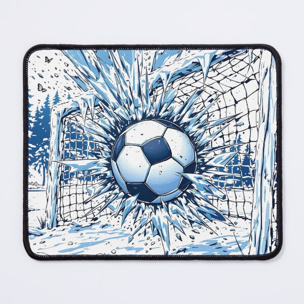 Item preview, Frozen Strike - Winter Soccer Goal in the Icy Wilderness designed and sold by HappySproutArt.