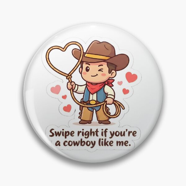 Item preview, Cute Chibi Cowboy with Heart Lasso - Swipe Right for valentine designed and sold by MukuMint.