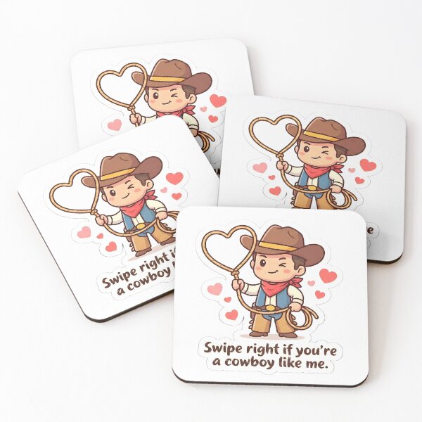 Item preview, Cute Chibi Cowboy with Heart Lasso - Swipe Right for valentine designed and sold by MukuMint.