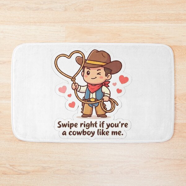 Item preview, Cute Chibi Cowboy with Heart Lasso - Swipe Right for valentine designed and sold by MukuMint.